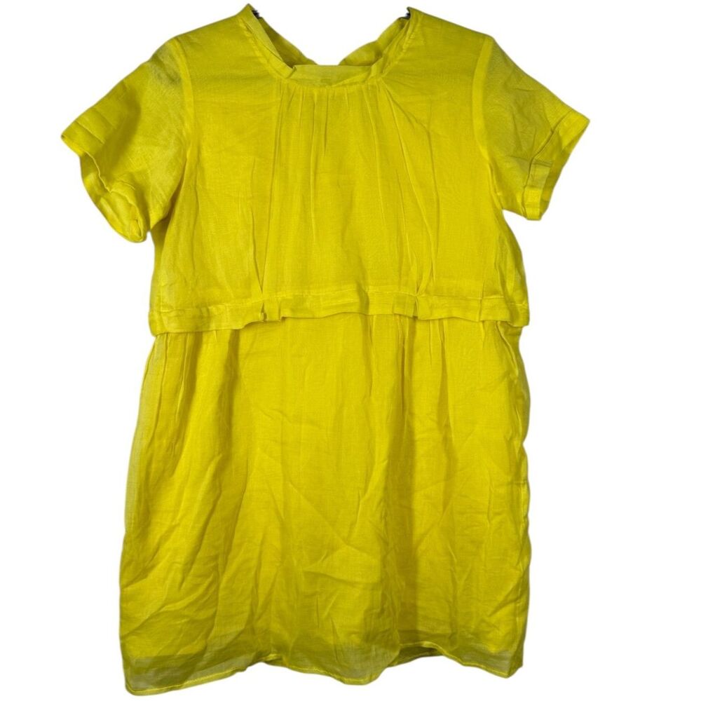 J Crew Crewcuts Girls Butter Yellow Dress Sz 14 Sunshine Vacation Gauzy Cotton